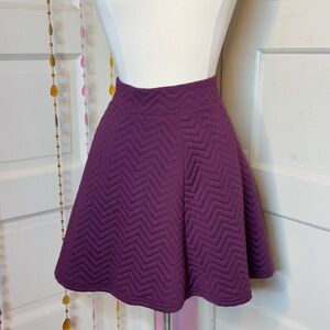 H&M Divided Quilted Skater Skirt Plum Burgundy Y2K Size M